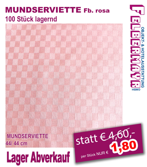 MUNDSERVIETTE Fb. rosa